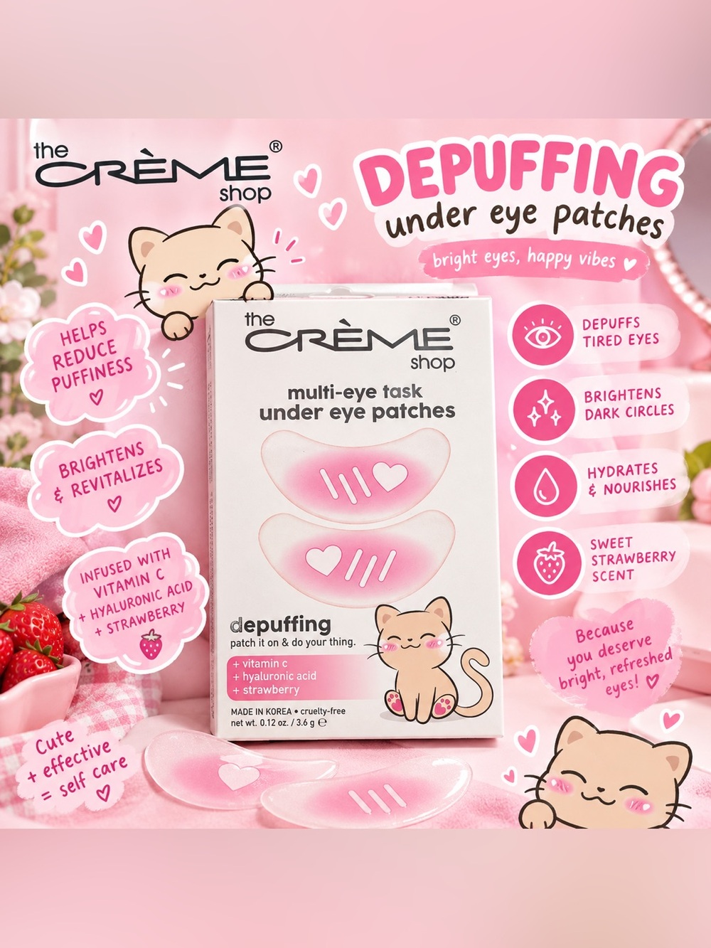 The Crème Shop Pink Depuffing Multi-Eye Task Under Eye Patches